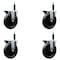 Service Caster 6'' Phenolic Swivel 3/4'' Expanding Stem Caster Set with Brake, 4PK SCC-EX20S615-PHS-PLB-34-4 - alternate 1